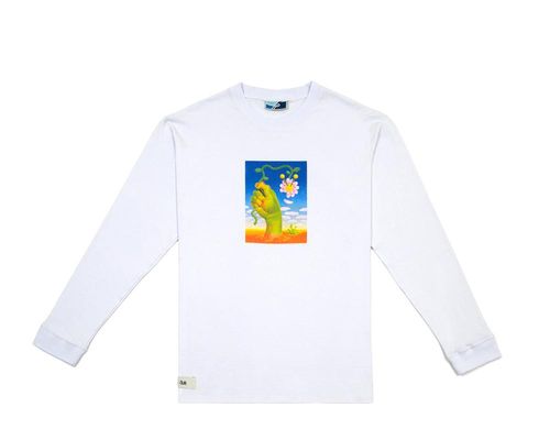 Camiseta Long Sleeve Örk Flower Branco