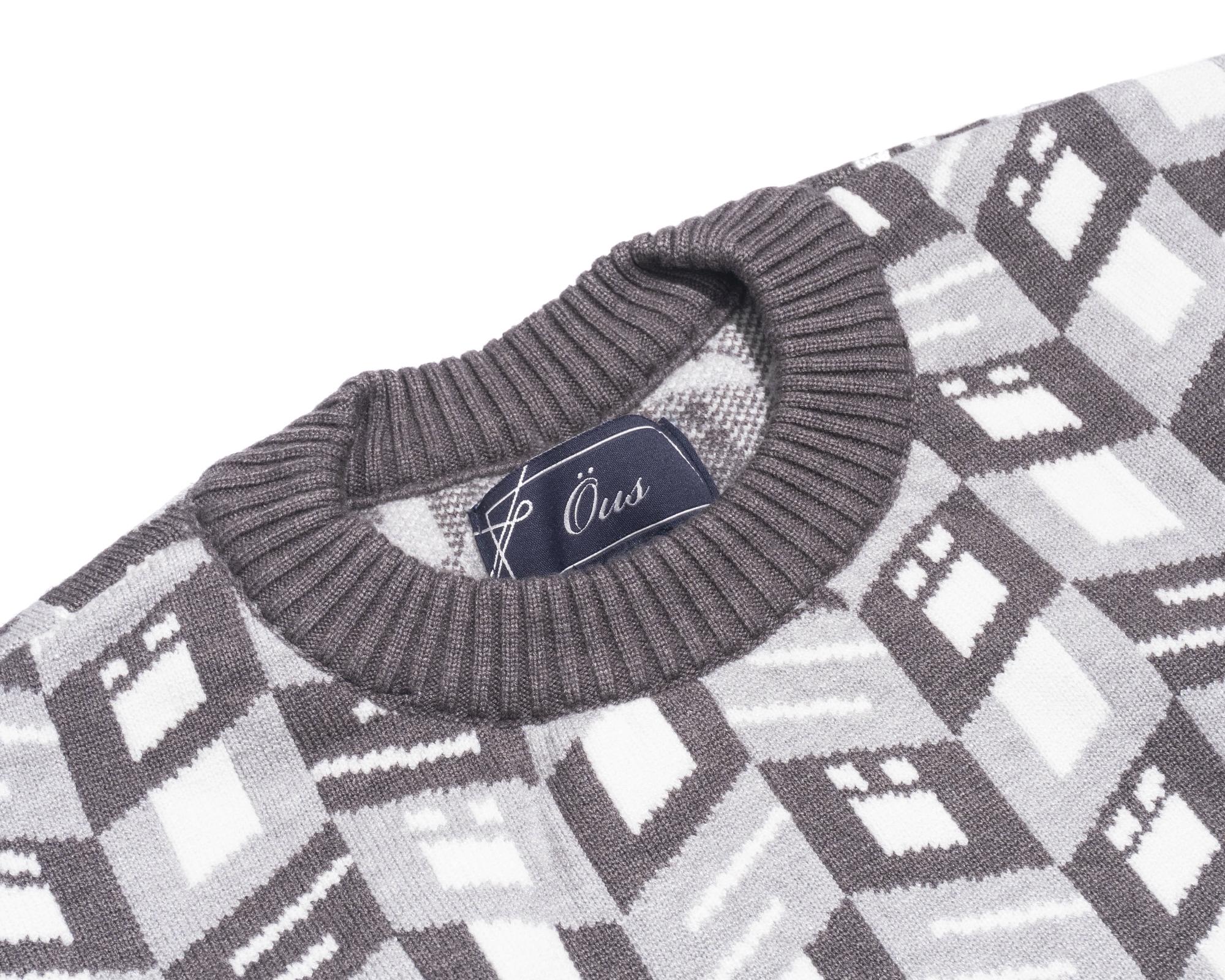 Suéter ÖUS Imperial Cubos Cinza - Öus