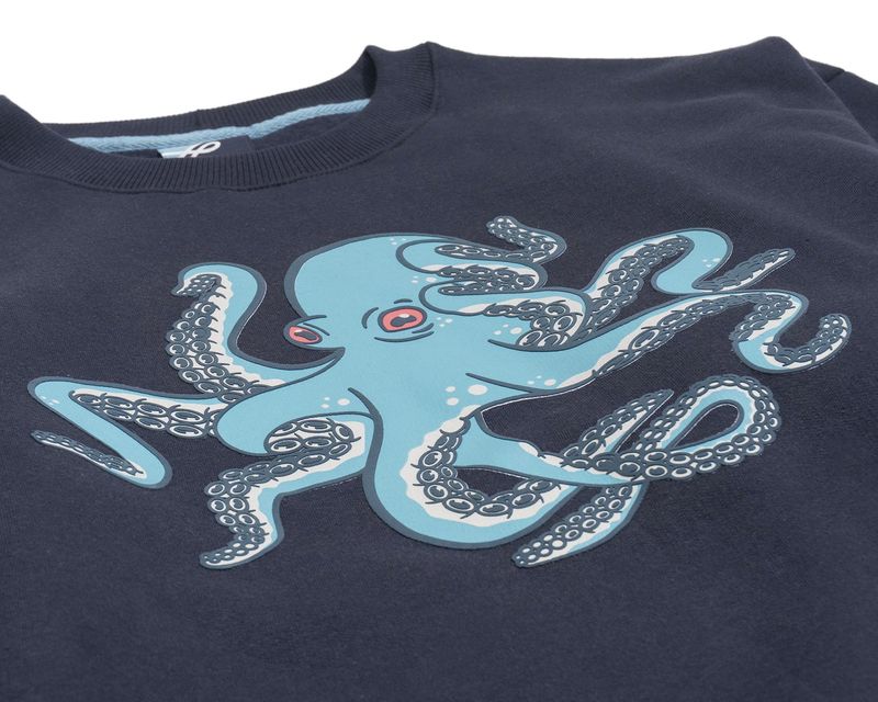 Moletom-Crewneck-Octopus-Azul-Marinho